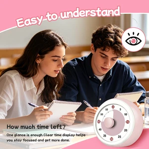60-Minutes Countdown Plastic Timer Mini Round Shape for Kids Cooking Painted Frame Timer Alarm Eco-Friendly Analog Display CE