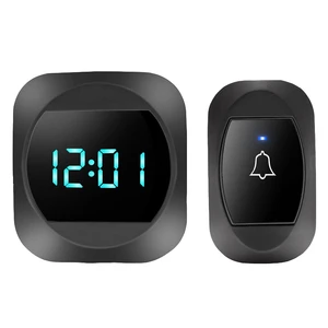 Daytech Wireless Doorbell Alarm Clock Time Display Long Distance Reception Range 38 Ringtones Waterproof Switch Button