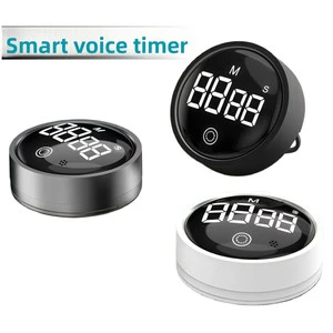 New Smart Voice-activated Rotary Digital Countdown Timer Magnetic Mounting ABS Material Alerts Kitchen Timer Visible Display for