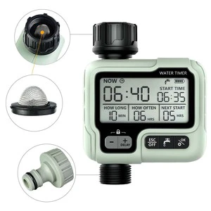Programmable Irrigation Timer HCT-322 for Lawn & Plants Hose Irrigation Controller Programmable Schedule and LCD Display