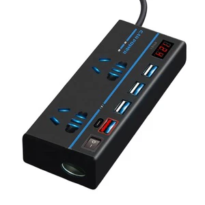 G8 Car DC 12V to AC 110V 220V 200W QC3.0 Fast Charger Multifunction Universal Pure Sine Wave Auto Smart Inverter for Vehicles