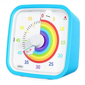 Kid Visual Timer Clock Yunbaoit OEM Eco-Friendly Plastic Dial Child Silent Time Management Tool 60Min Kitchen Timer Countdown