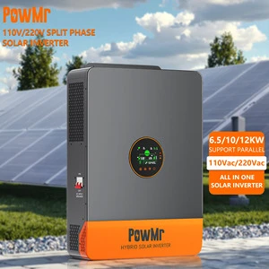 PowMr 5KW 6.5KW 12KW 10KW 48V Hybrid Solar Inverter 110V/230V/400V On/Off Grid Pure Sine Wave Hybrid Solar Inverter
