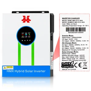 High Frequency Smart MPPT Grid Pure Sine Wave 500V High Voltage 24V 3-3.6KW Off-Grid Solar Inverter Single Lithium-ion Battery