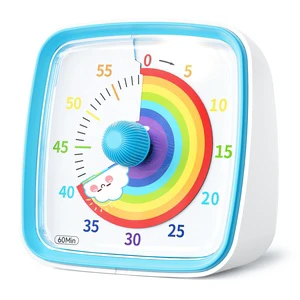 60-Minute Rainbow Visual Timer With Night Light Yunbaoit Silent Countdown Timer Time Management For Kids Adults Kitchen Office