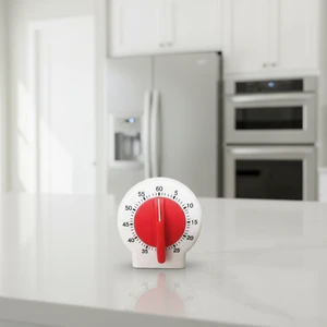 Countdown Timer 60 Minutes Round Shape Kitchen Mechanical Timer Household Plastic Eco-Friendly Standing Function