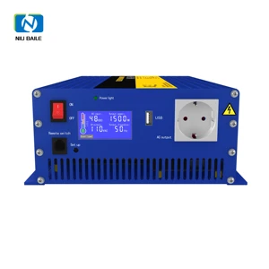 Inversor 12V 24V 48V to 110V 220V 230V Pure Sine Wave Single Phase 50Hz Grid 1500W DC AC Power Inverter for Home Appliance Motor