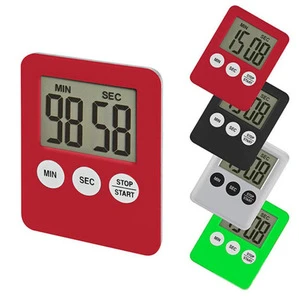 1Pcs 9 Colors Super Thin LCD Digital Screen Kitchen Timer Square Cooking Count up Countdown Alarm Magnet Clock