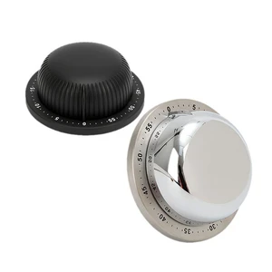 Metal Stainless Steel Kitchen Timer Magnetic No Battery Mechanical Set Time Reminder 60 Minute Large Display Easy Read Durable