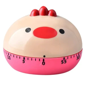 60-Minute Mechanical ABS Plastic Timer with Easy Operation Set Time Reminder Batteries in the Shape of a Cute Chick for Cooking