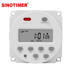CN101S- SINOTIMER CN101S 1 Second Interval 5V 12V 24V 110V 220V Digital LCD Timer Switch Programmable Time Relay Programmer