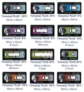 Timestrip PLUS Indicator Time Temperature Label 10C,8Hour/10C,48Hour/10C,7Days
