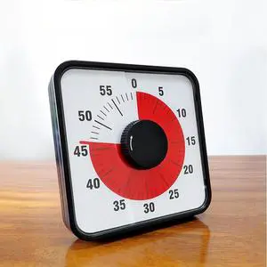 60-Minute Visual Countdown Timer 7.5-Inch Oversize Mechanical Kitchen Timer with Magnetic Backing for Classroom and Home Use