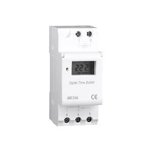 AHC15A THC15A Daily/Weekly Programmable Din Rail Digital Timer Time Switch Relay 25A 16A 220V AC 230V 110V/ DC 24V 12V
