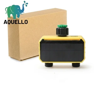 Smart Dual Water Timer Automatic Garden Sprinkler Timing Outdoor Digital Farm Drip Irrigation Controller Solar Charge