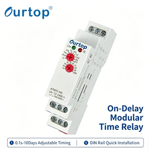 Waterproof 1/2 SPDT LED Adjustable Timing Relay Switch Din Rail Ultra Wide Voltage 12-240V AC/DC Power-on Delay Time Relay