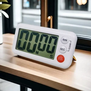 Japanese AIKS 7041 Magnetic Digital Kitchen Timer Stand Count LCD Display Touch Control AAA Battery 99-Minute Max Pomodoro Timer