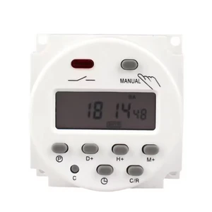 QJC 5V 12V 24V 110V 220V Digital Timer Switch 7 Days Weekly Programmable Time Relay Programmer Built-in Rechargeable Battery