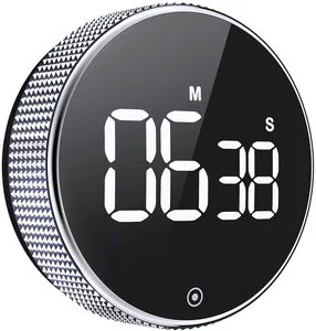 Metal ABS Digital Countdown Rotate Magnetic Timer with LED Display and Touch Control Eco-Friendly for Kitchen