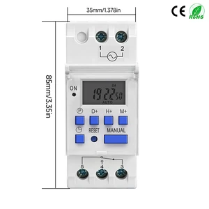 New Type Din Rail 2 Wire Weekly 7 Days Programmable Digital Time Switch Relay Timer Control AC 220V 230V 12V 24V 48V 16A