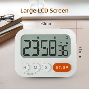 LCD Display Magnetic Kitchen Timer Volumen Einstellbarer Digital Countdown-wecker Mit Klammer