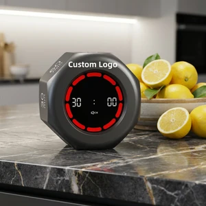 Custom Logo Timer Supplier Gravity Sensor Flip Countdown Timer Eight Side Digital Visual Children Learning Digital Kitchen Timer