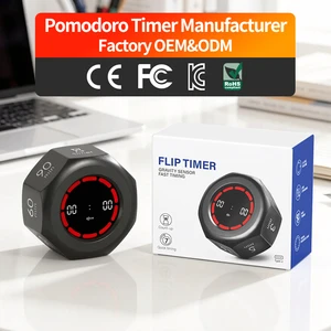 Pomodoro Timer Digital Kitchen 3 5 30 90 Minutes Desk ADHD Kids Study Classroom Cube Flip Gravity Sensor Visual Countdown Timer