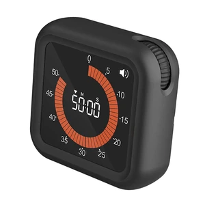 Digital Large LED Countdown Timer with Circular Knob Plastic Material Eco-Friendly for Kitchen & Office Use Black & White