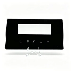 Fine Polished Oven Timer Panel Glass Laser Custom Shaped Hole Groove 3-6mm Custom Silk Screen