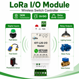 Heyuan IOT-L2S-B-I/O Three Phase Two-Way Transmission 1km Remote Control Switch PLC Wireless Control Access Control Valve LoRa