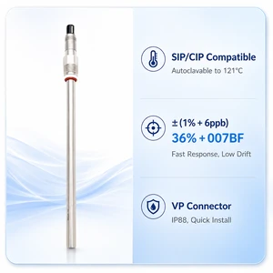 ACITEK Corrosion Resistant Polarographic DO6800 Dissolved Oxygen Sensor 316L SS 130C Autoclavable DO Electrode Fermentation Tank