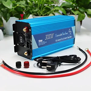 UPS Power Inverter with Charger 3000W DC 12V 24V to AC 220V 230V 240V Converter Pure Sine Wave Transformer off Grid for Home Use
