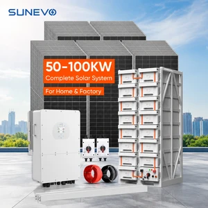 Sunevo 50kw 100kw Hybrid Solar Power System With 3 Phase Inverter And Battery For Manufacturing Energy Saving CE ISO Certified