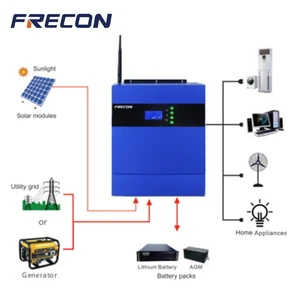 FRECON 5KW 3kw 48v 220V Hybrid off Grid Power Phase Ip65 Mppt Solar Inverter 3kw Solar Inverter