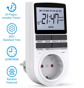 EU/UK/US/AU Digital Light Timer Plug Outlet Timer Socket LCD Display Energy Saving Timer Socket