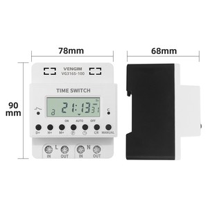 VG316S Timer 220V 60A-100A, Digital Timer Switch Relay, Weekly 7 Days Electronic Programmable Timer L26