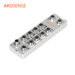 AKUSENSE Digital Bus Module CIO200-EIIO-8A Aluminum Alloy Metallic Silver IP67 IO Link Bus Module for Industrial Control