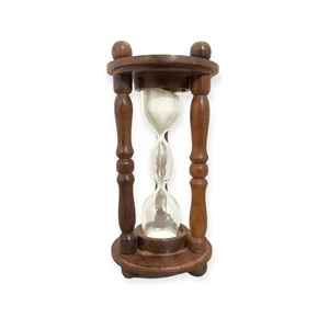 Eco-Friendly Wooden 5-Minute Sand Timer with Touch Control Made in Uttarakhand for Cooking and Tea Brewing