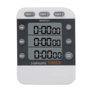 Portable Small Button Control Switch Power Supply Digital 3 Channel Alarm Remind Manual Electronic Countdown Timer Stopwatch