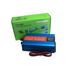 Chinese Supplier High-Efficient 2000W Single-Phase Power Inverter DC12V to AC220V Blue Inversor De Potencia