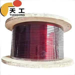 Tian Gong Solid Enameled Copper Flat Wire IP20 5000V 130-220 Temperature Range Transformer Electromotor Electric Reactor Use
