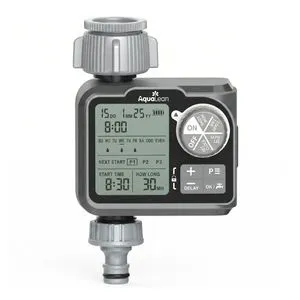Garden Water Timer LCD Durable Plastic Delay Feature Outdoor Irrigation Controller