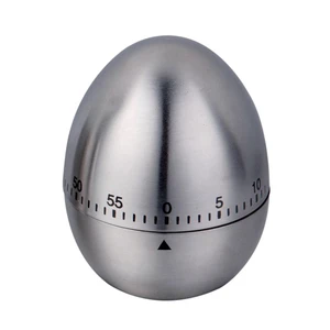 Fashion Kitchen Cooking Timer Mechanical Stainless Steel Egg-Shaped 60 Min Countdown Timer