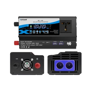 1200W Rectified Sine Wave Household Inverter, Converts AC 12v/24v to DC 220v Solar Power Inverter with USB + Type-C Port