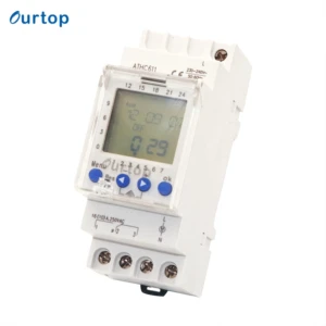 High Quality Durable Ourtop Programmable Digital Power Electronic Timer Switch LCD Display 220V 16Amp Din Rail