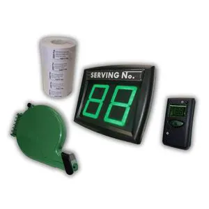 Queue Management System LED Display Wireless LCD Remote 10,000 Tickets-2-Digit Green Counter Indoor/Outdoor Retail Offices