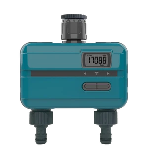 Water Timer 2 Outlet for Garden Hose, Irrigation Timer for Outdoor Watering, Rain Delay/Manual/Automatic Controller Brass Inlet