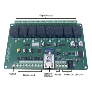 8 Channel Digit Input 8 Channel Relay Output MQTT TCP/IP RJ45 RS485 IO Control Module for Industrial Control