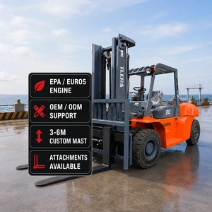 CE ISO Approved 6 Ton 7 Ton 8 Ton Forklift With Air Conditioner Cabin And Triplex Mast Diesel Forklift