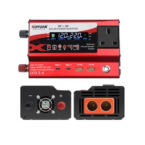 600W Solar Power Inverter , 12V/24V DC to 220V AC, With Ambient Lighting Household Vehicle British Standard Socket